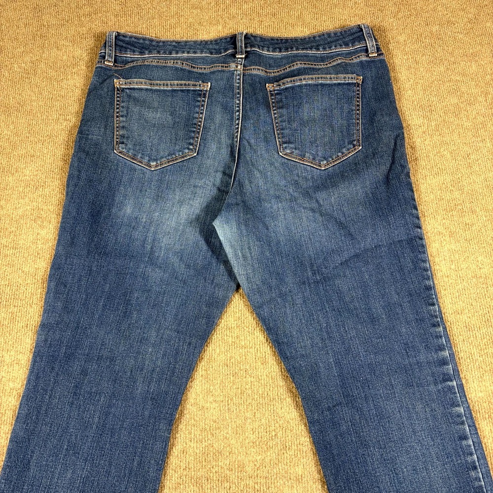 St John's Bay Jeans Womens 14P Blue Denim Stretch Cotton Straight Leg Minimalist - Picture 10 of 12